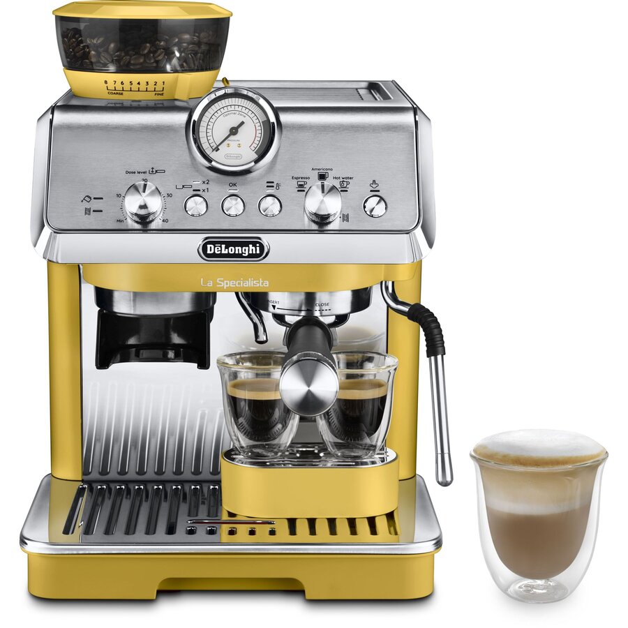 Espressor Manual La Specialista Arte EC9155.YE 1.7L 15Bar Extractie la Rece Rasnita Reglabila 1400W Galben