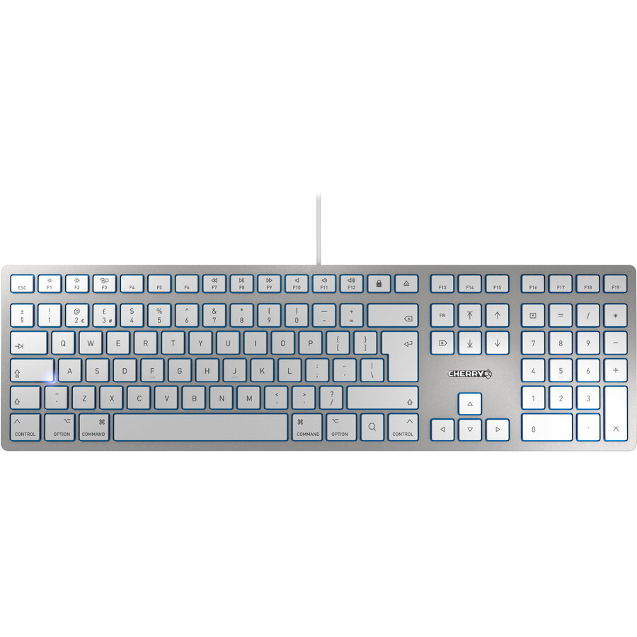 Tastatura Cu Fir KC 6000 Pentru MAC Slim USB Layout English UK 111 Taste Argintiu