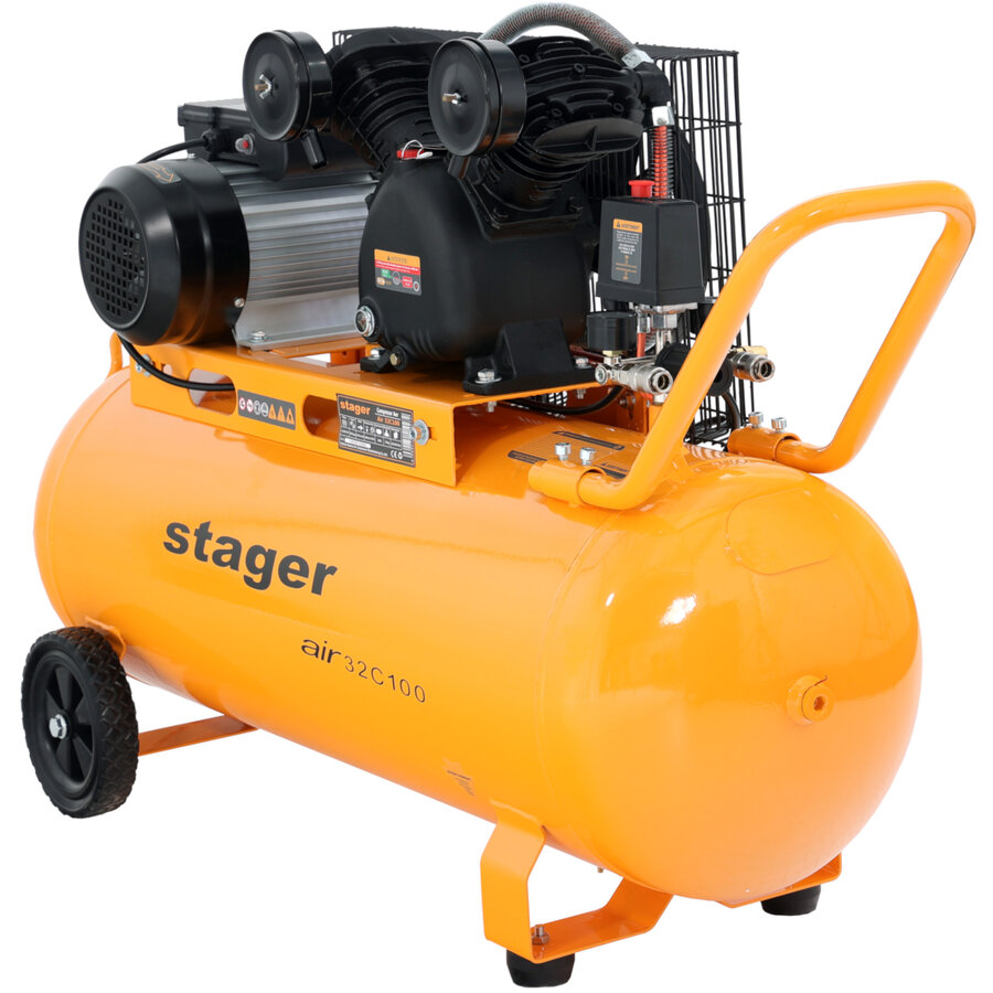 Air 32C100 compresor aer 100L 10bar 324L/min monofazat angrenare curea