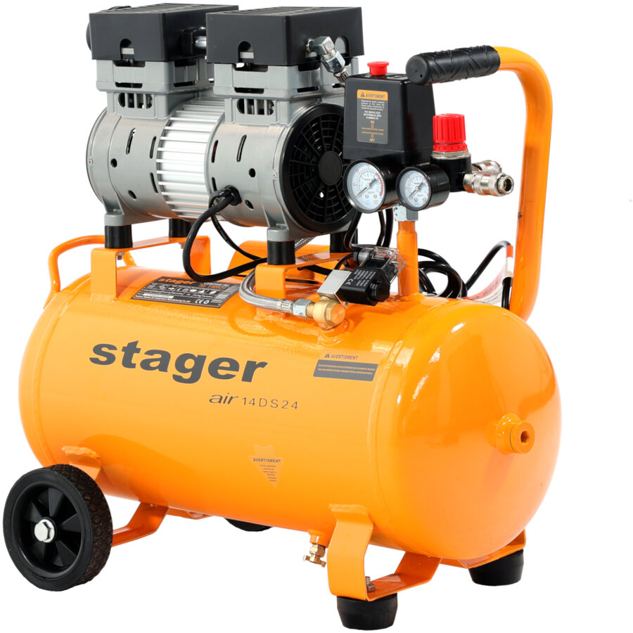 Air 14DS24 compresor aer 24L 8bar 135 L/min monofazat angrenare directa, silentios