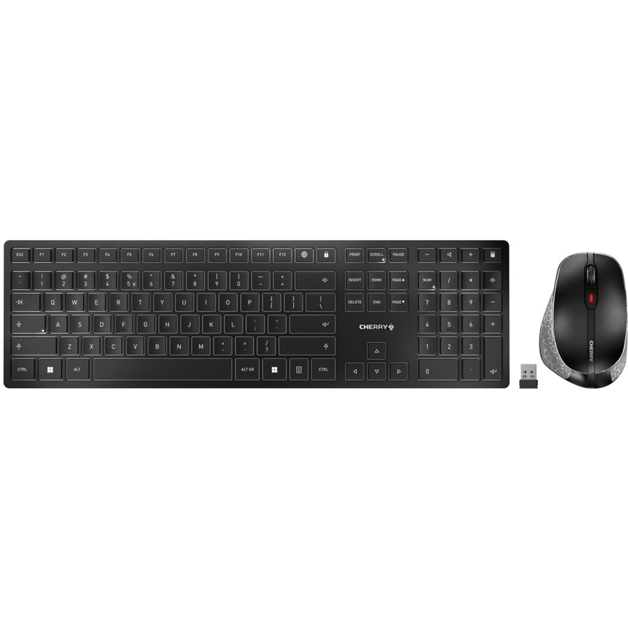 Kit Tastatura si Mouse DW 9500 Slim Wireless Bluetooth Layout English US  110 Taste Optic 3000dpi Negru/Gri