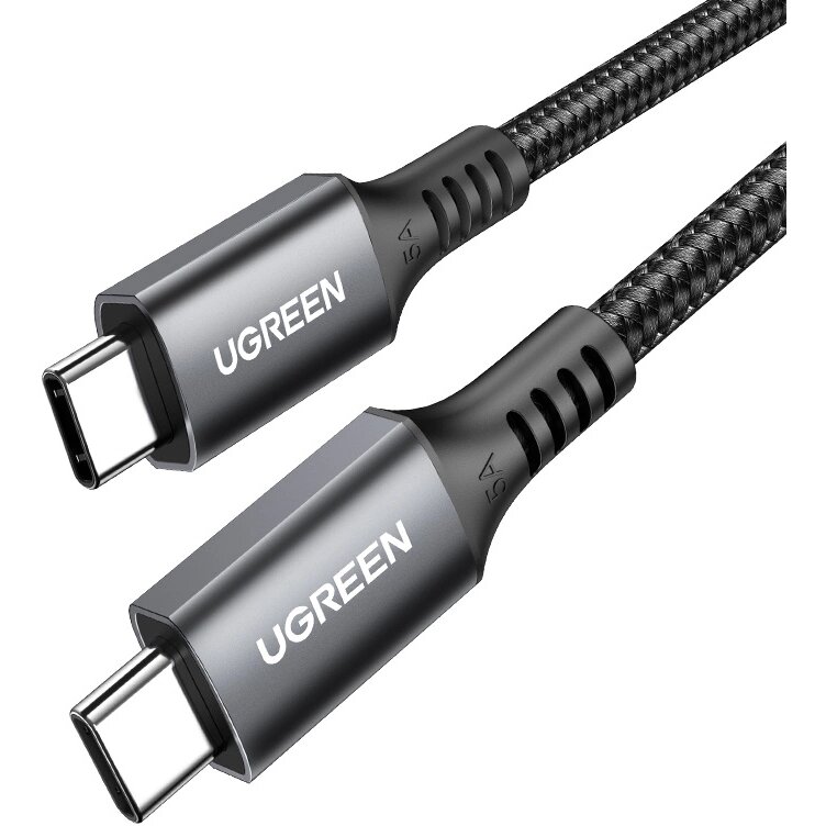 Cablu de date US555, 2x USB-C, 100W, 5A, 3m, Gri