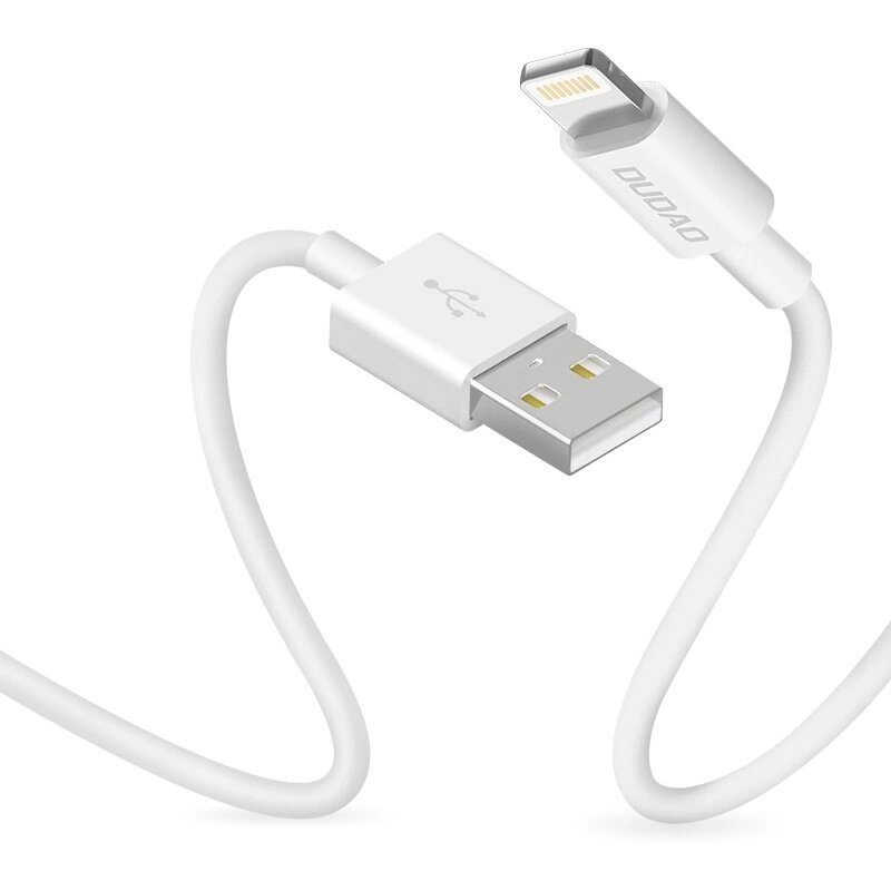 Cablu pentru incarcare si transfer de date Dudao L1L, USB/Lightning, 3A, 1m, Alb - imagine 2