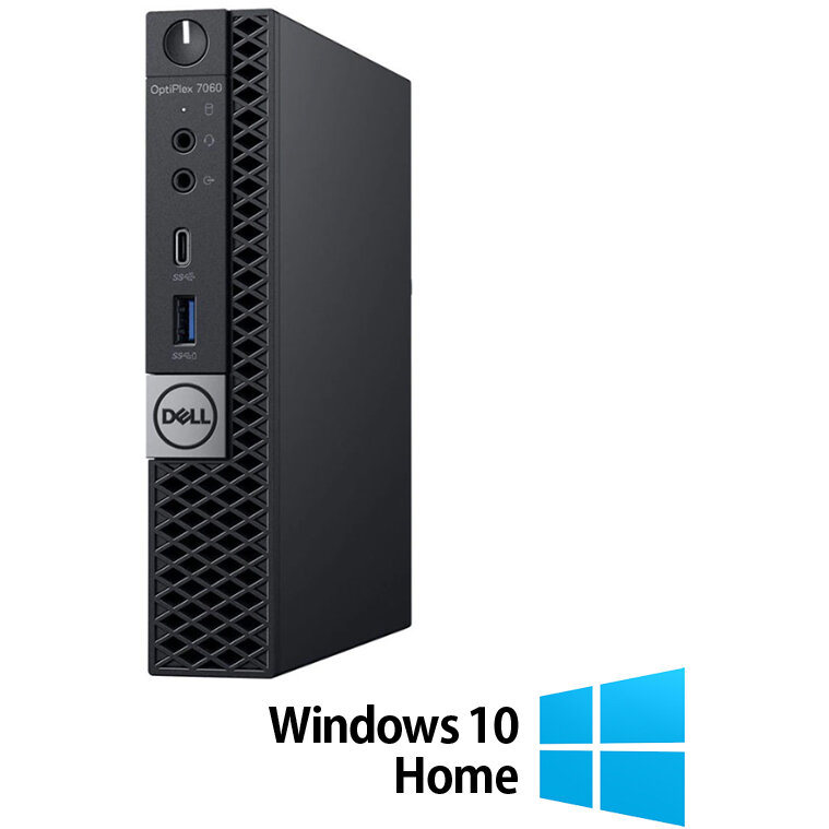 Mini PC Refurbished OptiPlex 7060 Intel Core i5-8500T 8GB 256GB SSD Windows 10 Home Black