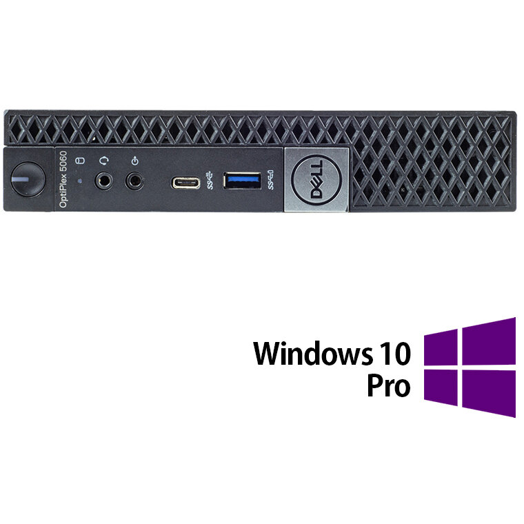 Mini PC Refurbished OptiPlex 5060 Intel Core i5-8500T 16GB 512GB SSD Windows 10 Pro Black