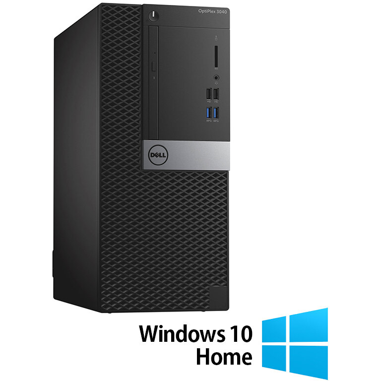 Sistem desktop Refurbished Optiplex 3040 Intel Core i3-6100 4GB 500GB HDD Windows 10 Home Black