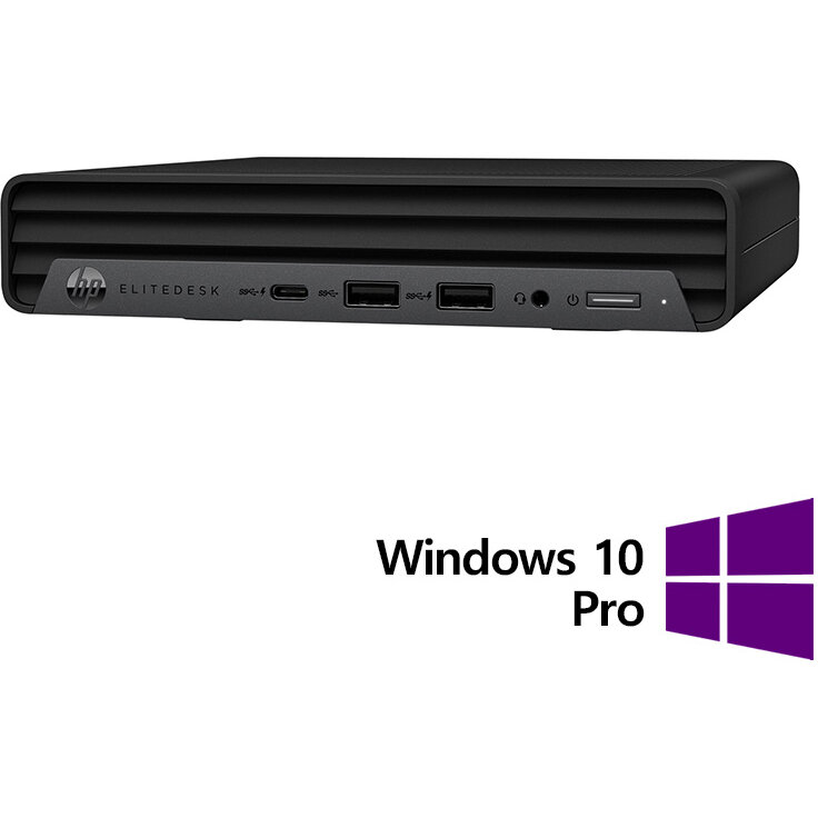 Mini PC Refurbished EliteDesk 800 G6 Intel Core i5-10500T 8GB 256GB SSD Windows 10 Pro Black