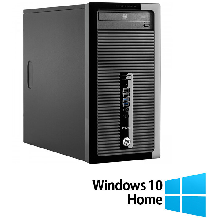 Sistem desktop Refurbished ProDesk 400 G2 Intel Core i5-4570T 8GB 500GB HDD Windows 10 Home Black Grey