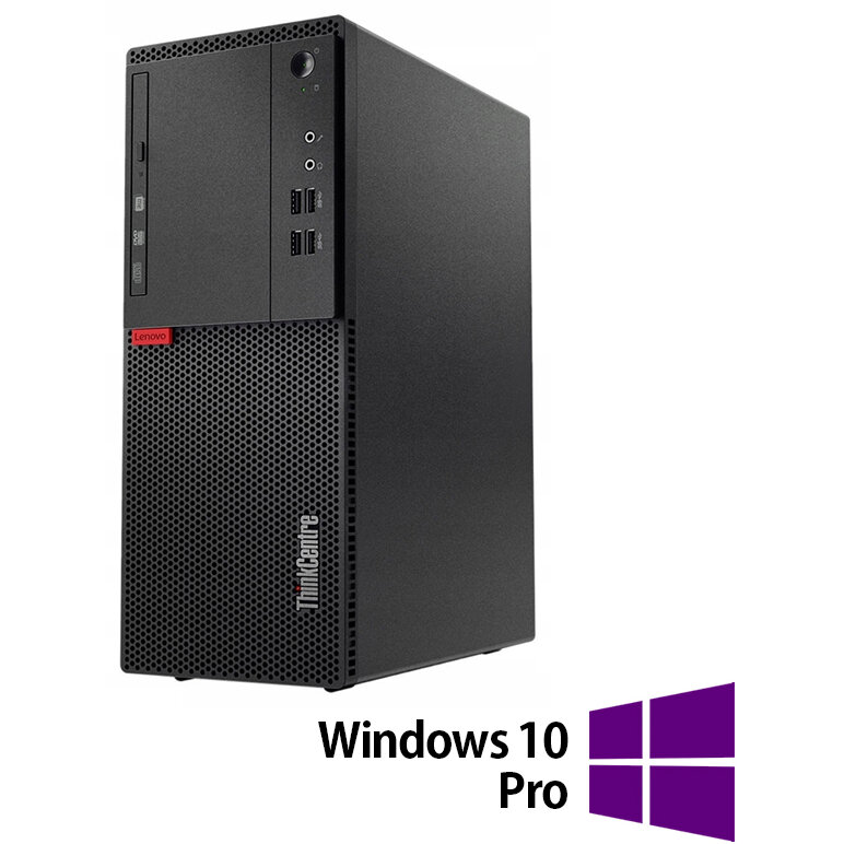 Sistem desktop Refurbished M710T Intel Core i3-6100 8GB 500GB HDD Windows 10 Pro Black