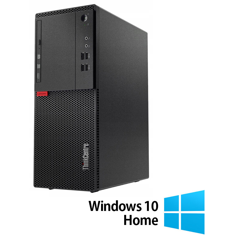 Sistem desktop Refurbished M710T Intel Core i3-6100 8GB 500GB HDD Windows 10 Home Black