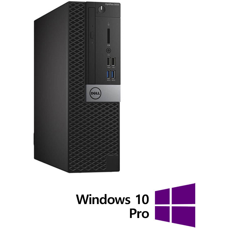 Calculator Refurbished OptiPlex 5050 SFF, Intel Core i5-7500 3.40GHz, 8GB DDR4, 256GB SSD + Windows 10 Pro