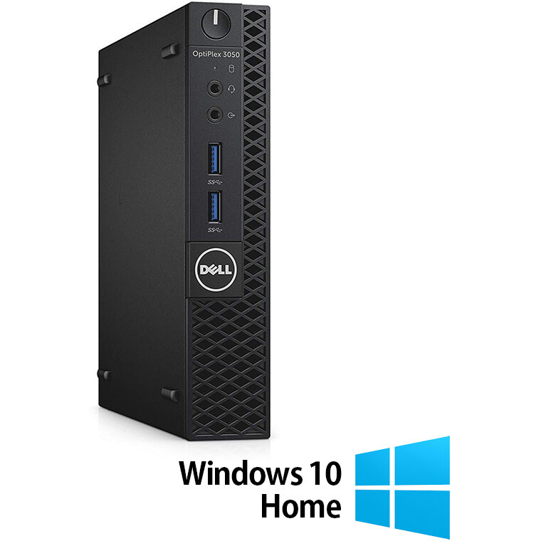 Mini PC Refurbished OptiPlex 3060 Intel Core i3-8100T 8GB 256GB SSD Windows 10 Home Black