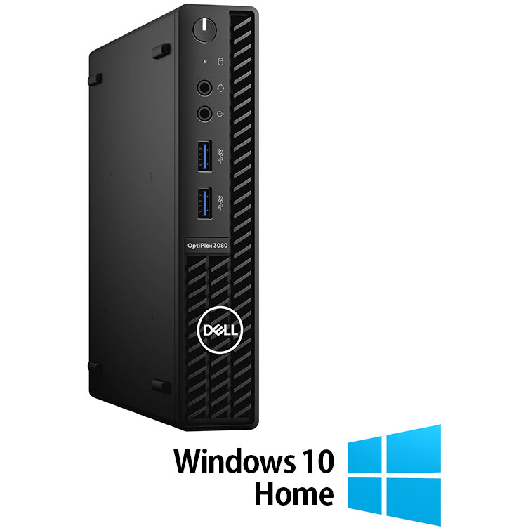 Mini PC Refurbished OptiPlex 3080 Intel Core i5-10500 8GB 256GB SSD Windows 10 Home Black