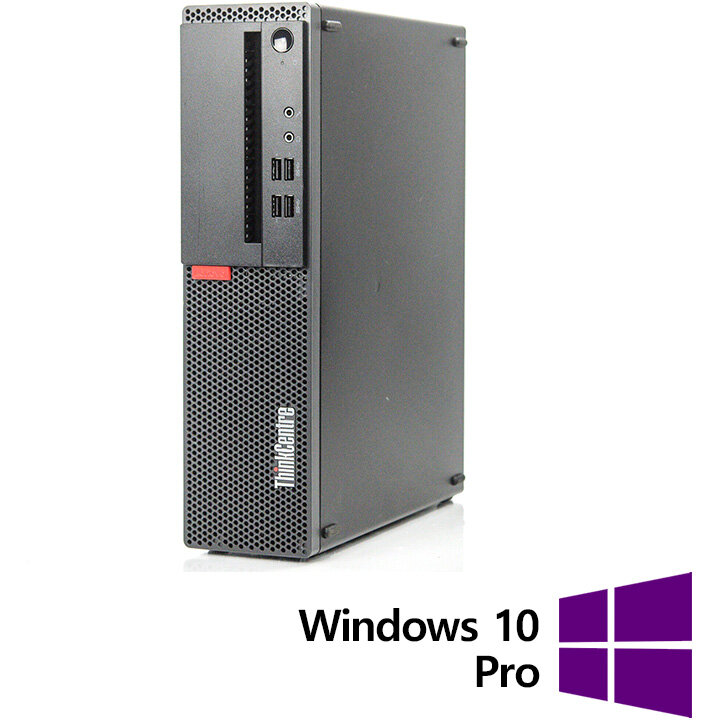 Sistem desktop Refurbished ThinkCentre M910s Intel Core i5-7500 8GB 256GB SSD Windows 10 Pro Black