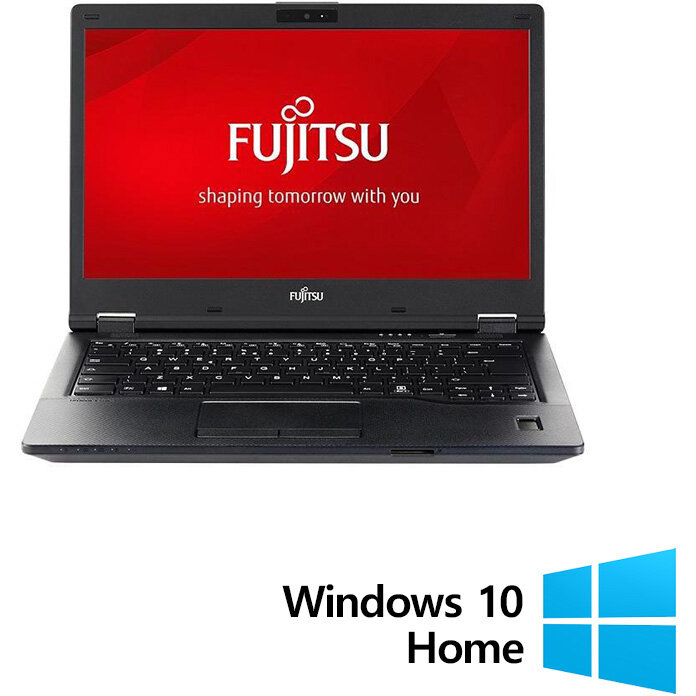 Laptop Refurbished Fujitsu Lifebook E548 HD 14 inch Intel Core i5-7300U 8GB 256GB SSD Windows 10 Home Black