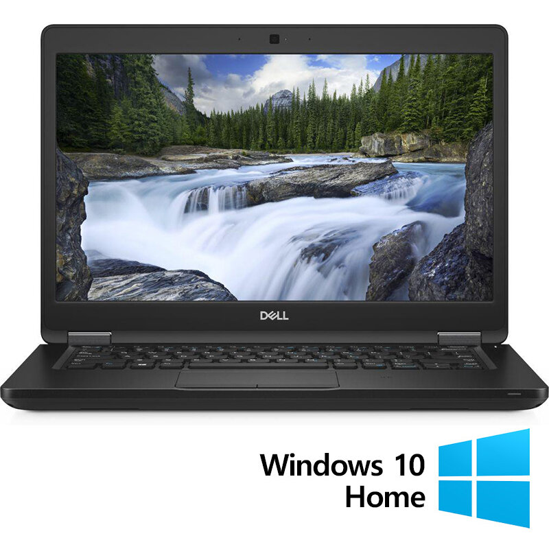 Laptop Refurbished Latitude 5490 HD 14 inch Intel Core i5-8350U 8GB 256GB SSD Windows 10 Home Black