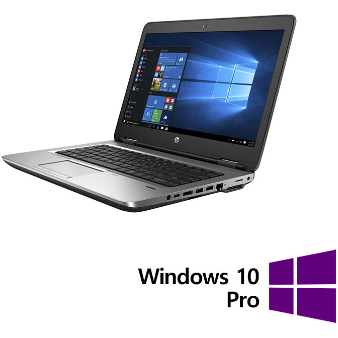 Laptop Refurbished ProBook 640 G4 HD 14 inch Intel Core i5-7300U 8GB 256GB SSD Windows 10 Pro Grey