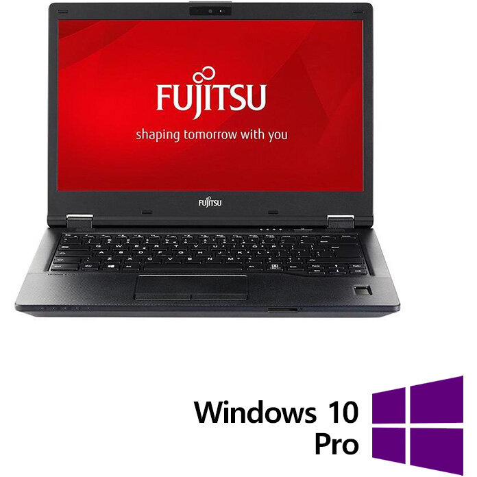 Laptop Refurbished Fujitsu Lifebook E548 FHD 14 inch Intel Core i5-8250U 8GB 256GB SSD Windows 10 Pro Black