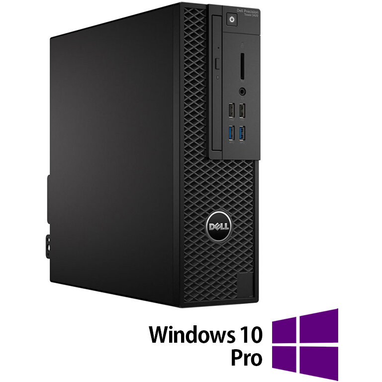 Sistem desktop Refurbished Precision 3420 Intel Core i7-6700 16GB 256GB SSD Windows 10 Pro Black