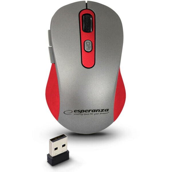 Mouse Wireless Adara EM131R 1600DPI Gri/Rosu