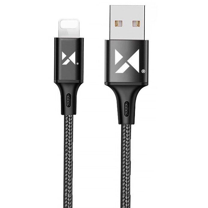 Cablu pentru incarcare si transfer de date Wozinsky WUC-L1B, USB/Lightning, 2.4A, 1m, Negru - imagine 2