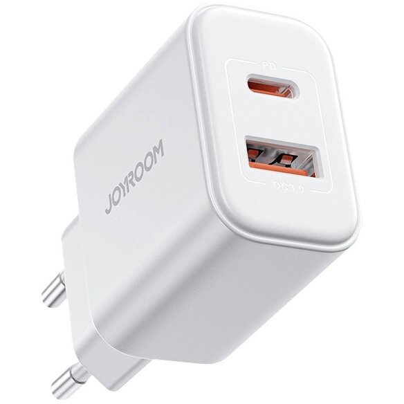 Incarcator Retea JR-TCF05 1x USB 1x USB-C 20W Cablu USB-C la Lightning 1M Inclus Alb