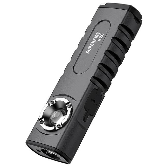 Lanterna Superfire G20 470lm USB Multifuncțional IP44 5W LED Negru