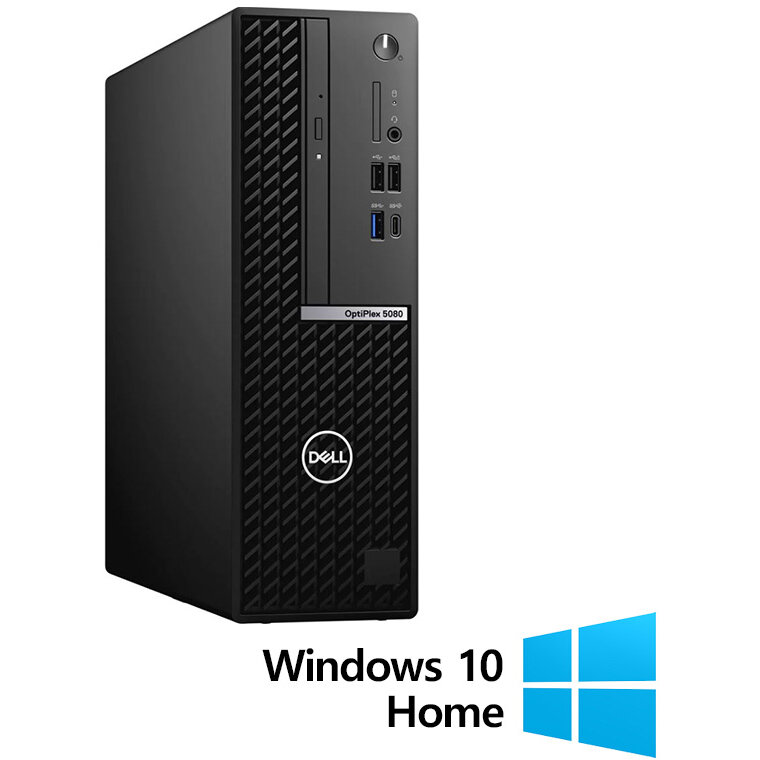 Sistem desktop Refurbished OptiPlex 5080 Intel Core i5-10500 16GB 512GB SSD Windows 10 Home Black