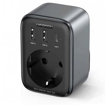 Incarcator CD314 30W 3A 2 x USB-A - 1 x USB-C - 1 x Schuko Negru