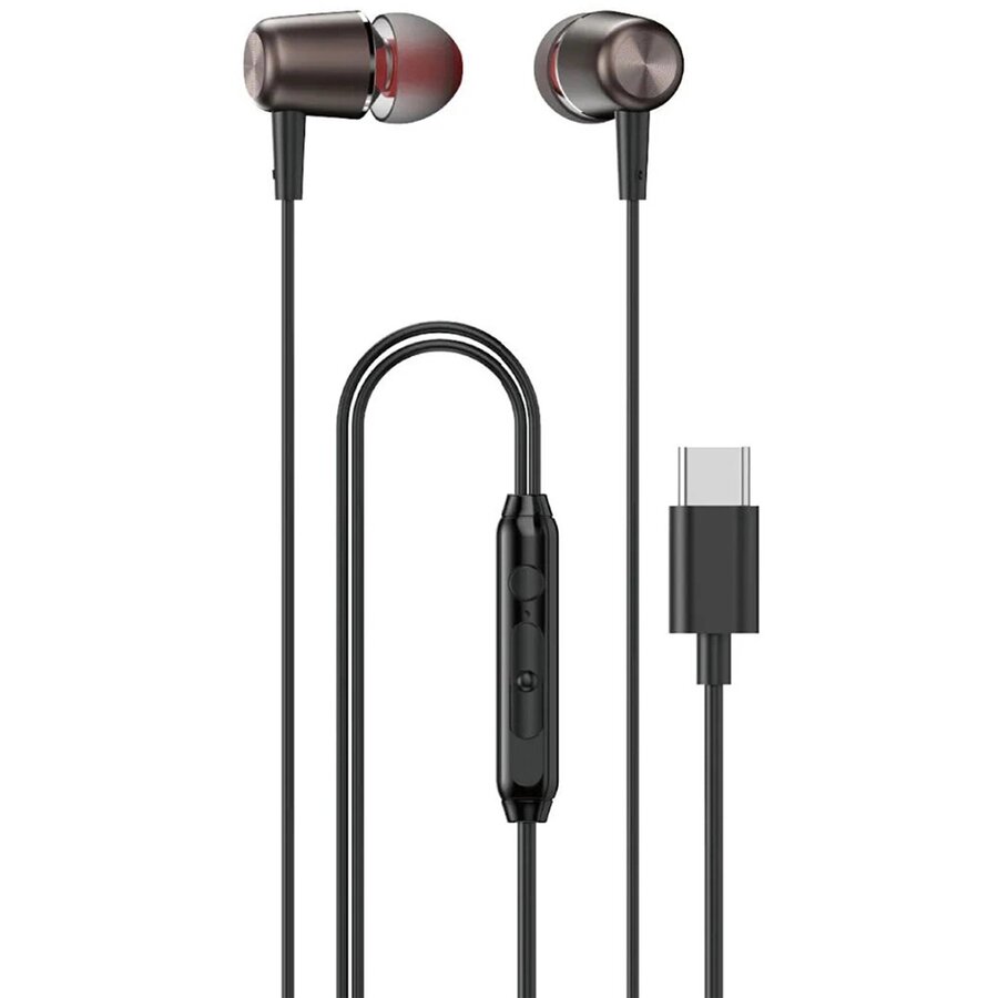 Casti audio cu microfon Dudao X1 Pro T, In-ear, Control pe fir, USB-C, Lungime cablu 1.2m, Negru - imagine 2
