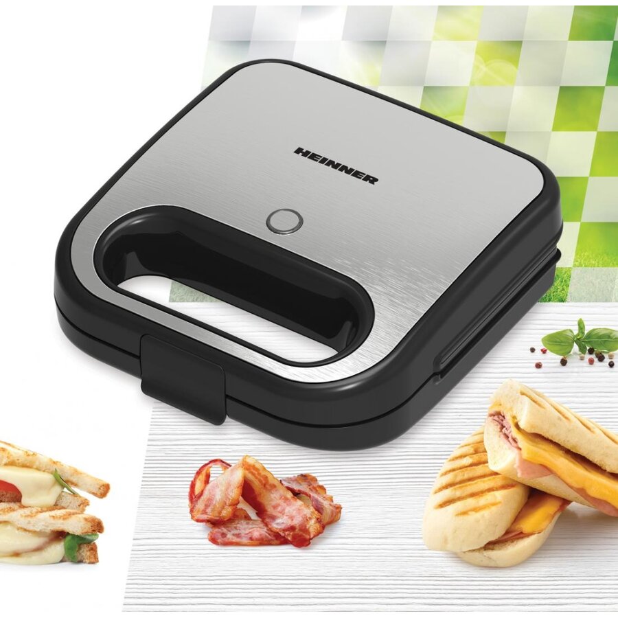 Sandwich Maker SM-K750FGSL Placi Grill Fixe Antiaderente 750W Inox/Negru