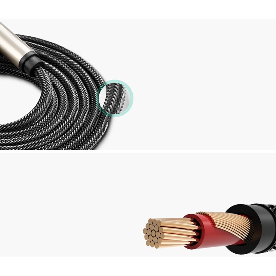 Cablu de date Ugreen AV128, 2x Jack 6.35mm tata, 5m, Gri — imaginea 4