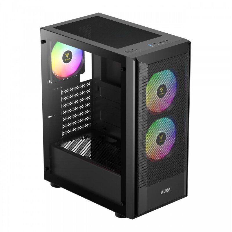 Carcasa PC Aura GC6 aRGB Mid Tower fara Sursa Negru