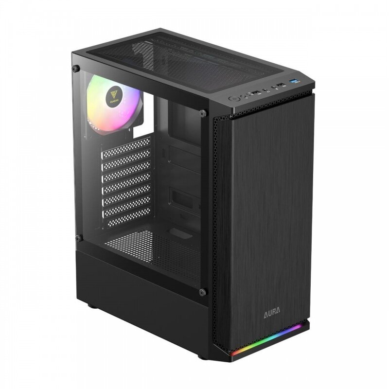Carcasa PC Aura GC8 aRGB Mid Tower fara Sursa Negru