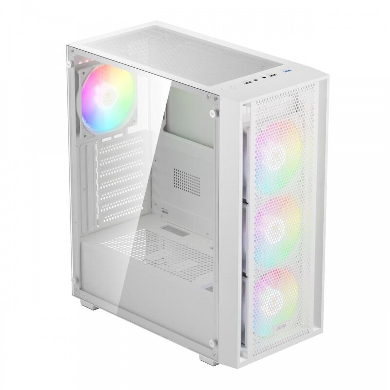Carcasa PC Aura GC2 Elite aRGB Mid Tower fara Sursa Alb