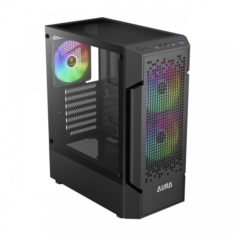 Carcasa PC Aura GC7 aRGB Mid Tower fara Sursa Negru