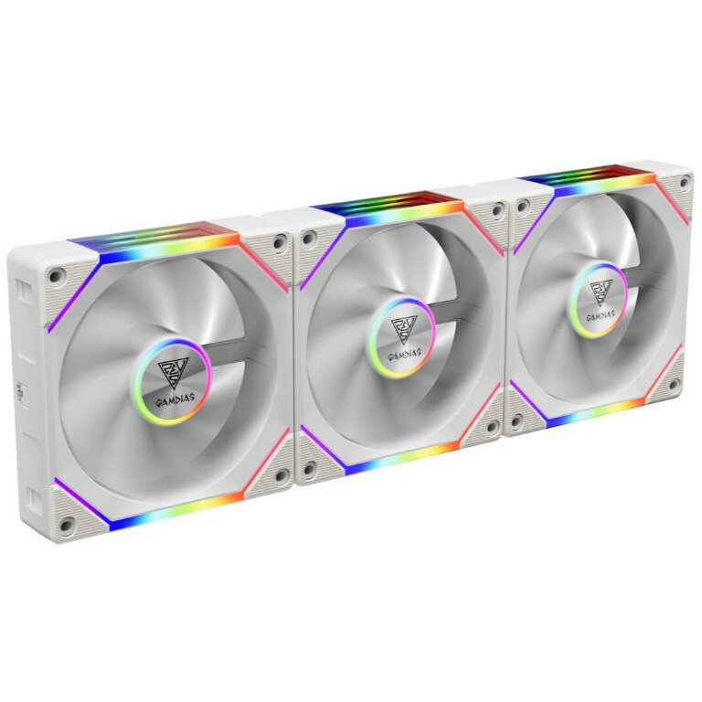 Set 3 Ventilatoare Aeolus P2 1203 120MM Iluminare aRGB Alb