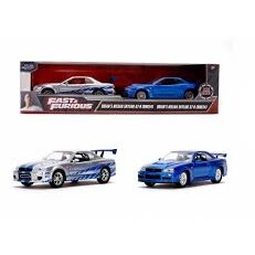 Set Masinute Metalice Fast&Frious Brian's Nissan Skyline Gt-r(bnr34) Scara 1:32