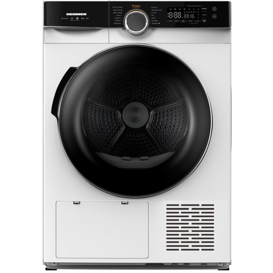 Uscator de Rufe cu Pompa de Caldura HHPD-M10K3A+++ Capacitate 10KG 14 Programe Control Touch Blocare Acces Copii Clasa C Alb