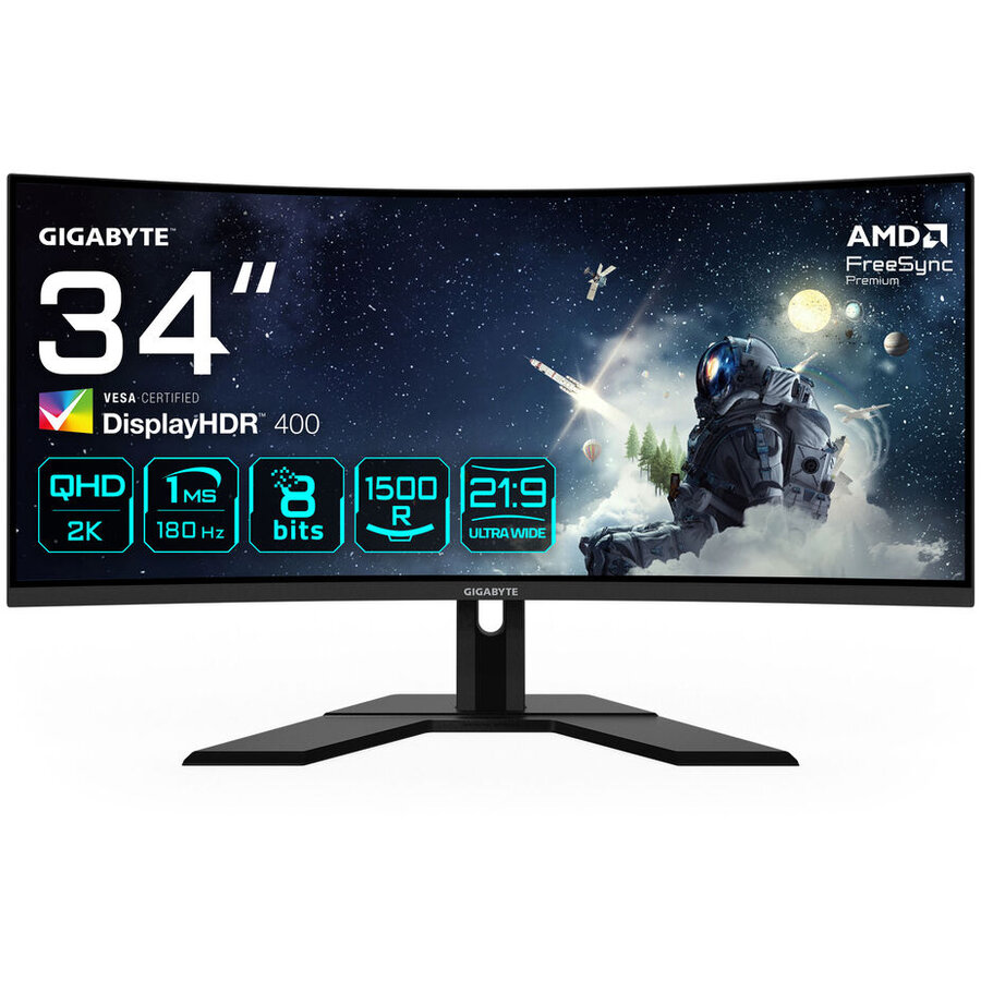 Monitor G34WQCP 34inch Gaming Monitor 180Hz VA FreeSync Premium & G-SYNC Compatible Negru