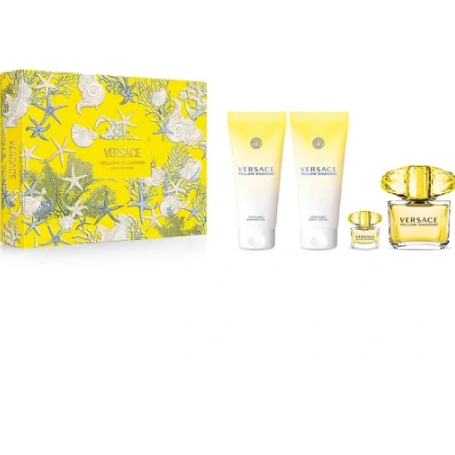 Pachet Versace Yellow Diamond Apa de Toaletă 90ml + Gel de Dus 100ml + Loțiune Corp 100 ml + Apa de Toaletă 5 ml Femei