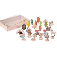 Set De 37 Figurine Din Lemn Pentru Activitati Educative Padurea