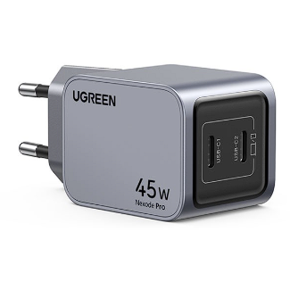 Incarcator Retea Nexode Pro 45W  Fast Charger EU 2x USB-C  Gri