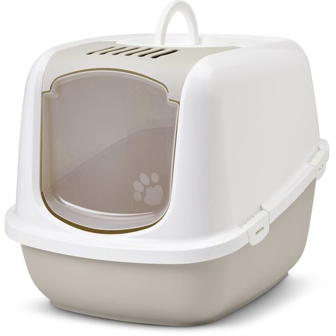 Litiera Pentru Pisici SAVIC Nestor Jumbo Acoperita 66.5 x 48.5 x 46.5cm Alb/Cafea