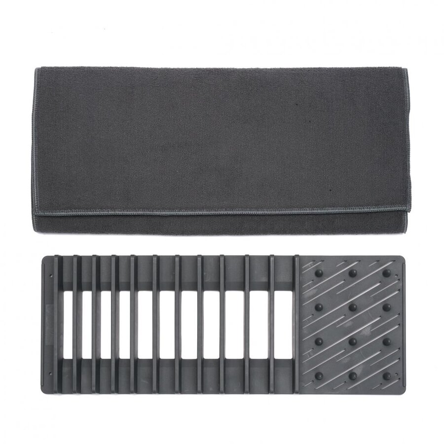 Suport Scurgator de Vase HR-DSHTWL-BIG cu Covoras Mare Gri