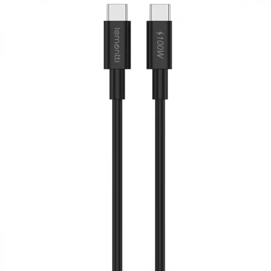 Cablu Fast Charge Lemontti LEMCFCTC100N Type-C la Type-C PD 100W Lungime 2M Negru