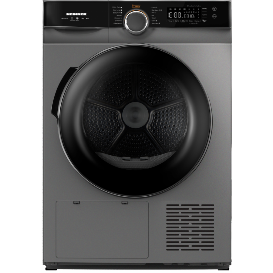 Uscator de Rufe cu Pompa de Caldura HHPD-M9K3SA+++ 9KG 14 Programe Display Digital Clasa C Argintiu