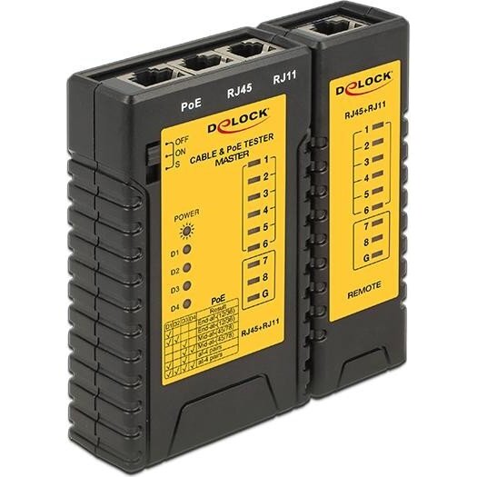 cable tester RJ45 / RJ12 / PoE, Cable Tester (black / yellow)