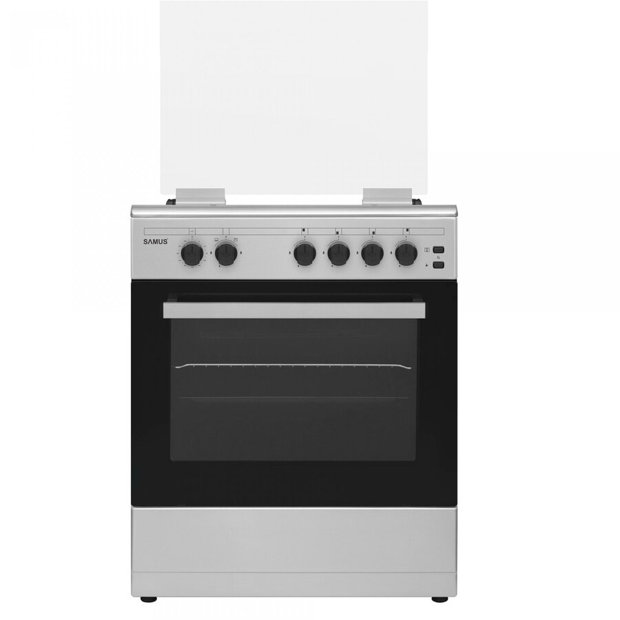 Aragaz SM661XPGS1 4 Arzatoare + Cuptor pe Gaz Grill Timer Aprindere Electrica 60CM Inox