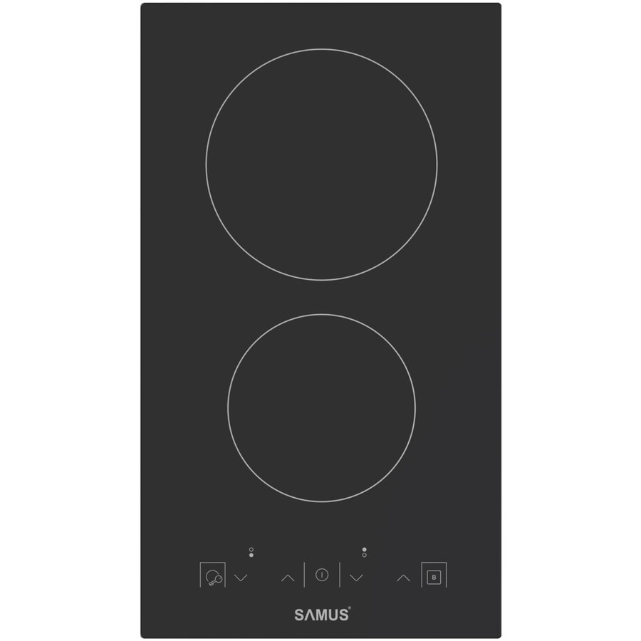 Plita Incorporabila Vitroceramica PSVE-32BMG5 2 Zone de Gatit 9 Trepte de Putere Timer Panou Touch Control 3000W 30CM Negru